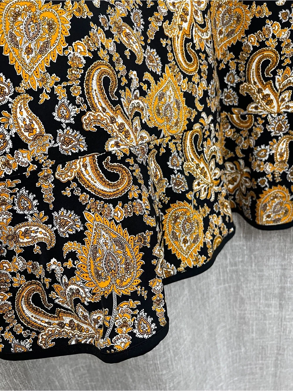Michael Kors Black and Gold Paisley Midi Dress